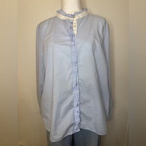 LOFT Soft Blue Textured Top